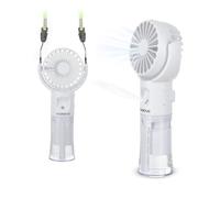 Miniventilatore portatile a tracolla bianco con nebulizzatore