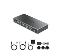 MINIX 8K USB-C+HDMI KVM Switch 1 Monitor 2 Computers for Laptop PC,Aluminum
