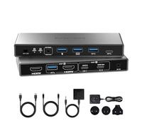 MINIX 8K USB-C+HDMI KVM Switch 1 Monitor 2 Computers for Laptop PC,Aluminum