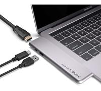 MINIX NEO SD4 USB-C Multiport 480GB SSD Storage Hub compatibile con Apple MacBook Air/Pro | HDMI 4K a 60Hz | Thunderbolt 3 | USB 3.0, venduto da MINIX Technology Limited. (grigio spaziale)