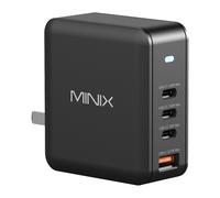 MINIX P165 Caricatore da muro a 4 porte 165W Turbo, con 3 porte USB-C, 1xUSB-C1 PD3.1 (140W) 1xUSB-C2 3.0 (100W) 1 x USB-C3 3.0 (30W) + 1 x USB- A 22,5W Ricarica rapida per laptop, tablet, smartphone