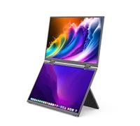 MINIX SF15 Fold Dual 15.6" Foldable Portable Monitor, 1080P FHD, 300 nits, 100 W PD, Low Blue Light, Riciclabile Metallo, Type-C & HDMI per Laptops, Study, Creative Projects, Office Collaboration