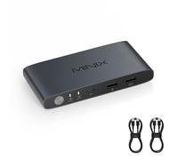 MINIX Switch KVM USB-C - Interruttore KVM 2 ingressi 1 uscita per 2 PC, 4K@120Hz HDR, Dual USB-C, PD 100W 3.0, Condivisione tastiera mouse, controller desktop, compatibile con Windows Mac Linux