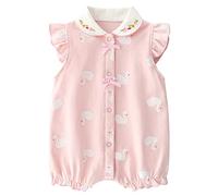 Minizone Bambina Pigiama Estate Pagliaccetto Maniche Corte Cotone Tutine 0-3 Mesi