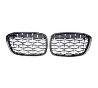 MINJKL Griglia Paraurti Anteriore Compatibile con per X1 F48 F49 2016 2017 2018 2019 Car Diamond Styling Front Kidney Grille Racing Grill Gloss Black Griglie Accessori(Black Silver)