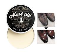 Mink Oil Leather Conditioner, Natural Softening Balm, Moisturizes Protects Preserves, Restorative Car Ideal for Boots, Shoes, Jackets And Furniture, 100g