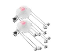 minkissy 1 Paio Accessori Per Hanfu in Stile Antico Mollette Per Di Peluche Di Coniglio Molletta Per Con Orecchie Da Coniglio Campana Del Kimono Fibra Di Lana Bianca