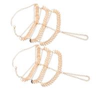 minkissy 1 Paio Cavigliera Sandali Piede Gioielli Braccialetto Alle Caviglie Gioielli Catena Da Polso Cavigliere Da Donna Gioielli Da Spiaggia Nappa Del Braccialetto Lega Golden