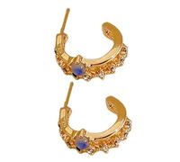 minkissy 1 Paio Orecchini a Bottone a Forma Di C. Gioielli Da Donna Orecchini Estetici Orecchini Di Dichiarazione Orecchino a Mezzo Cerchio Orecchini Circolari Metallo Golden