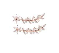 minkissy 1 Paio Orecchini a fiore con diamanti pieni scalatori orecchini a bottone da donna Orecchini per le donne Purcone polsino dell'orecchino per le donne rame Rose Gold