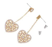 minkissy 1 Paio orecchini con nappe a cuore Orecchini per le donne gioielli creativi per le orecchie alla moda eleganti Ago in argento 925 Golden