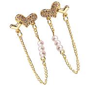 minkissy 1 Paio orecchini con nappe di perle orecchini d'oro per le donne orecchini di istruzione Orecchini da donna orecchini decorativi gioielli orecchini lega Golden