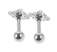 minkissy 1 Paio Perno Dell'orecchio Orecchini a Bottone Da Donna Orecchini Delle Ragazze Borchie Eleganti Orecchini in Zircone Orecchino Di Zircone Silver Haoshi