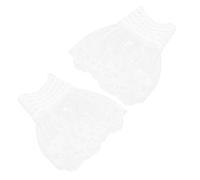 minkissy 1 Paio Polsini Decorativi in pizzo Tridimensionale Polsini Falsi Costume Da Polso Con Polsini Bianchi Manette Finte Volant Sui Polsini Delle Braccia Bianca Cotone
