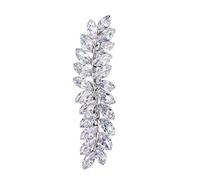 minkissy 1 Pc mezzo fermaglio per fermagli per con strass elastici per pettine hairdo barrette copricapo femminile fermaglio per con strass Zircone Silver