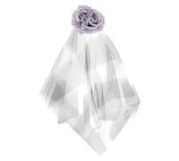 minkissy 1 Pc tornante halloween hallowen mask party bandana fermaglio per del dei morti festival scheletro fata rose finte forcine velo del costume velo cosplay tessuto Grey