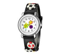 minkissy 1 Pezzo Orologio da calcio orologi per ragazzi polso alunno orologio per orologio dei cartoni animati Materiale dello specchio: ordinario Nero