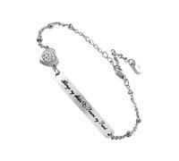 minkissy 1 Pz. Bracciale a Catena Con Scritte Braccialetto Per Madri Polso Iniziale Delicato Nozze Argento Collana Di Lettere Gioielli Con Bracciale Silver Acciaio Inossidabile