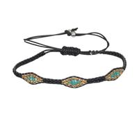 minkissy 1 Pz Braccialetto Bohémien Braccialetti Dell'amicizia Per Le Donne Catena Tallone Donna Braccialetto Per Le Donne Bracciali Rapido Frauen Armband Nero Perline