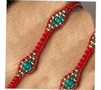 minkissy 1 Pz braccialetto bohémien Perline Braccialetti da donna braccialetto per le donne UV braccialetti colorati bracciale bohémien Frauen Armband Corda intrecciata rosso
