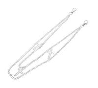 minkissy 1 Pz. Catena a catena con frange body chain catena per motociclista a tracolla catena del corpo catena di pantaloni per adulti catena di pantaloni alla moda ferro da stiro Silver