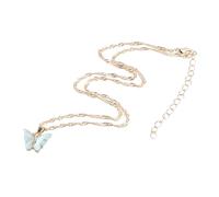 minkissy 1 Pz collana di farfalle collana a strati decorazione della catena del collo collana femminile tutto-fiammifero ciondolo da collo romanzo Acrilico Blue