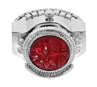 minkissy 1 Pz. Orologio Ad Anello Donna Elegante Dito Uomini Della Vigilanza Dell'anello Signora Orologi Ad Anello Guarda Per Gli Uomini Argento Orologi Da Uomo Nascosto Rosso Lega Di Zinco