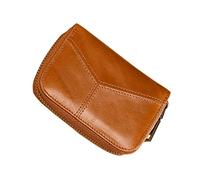 minkissy 1 Pz portamonete tracolla sling bag portabanconote present broun wallet carta id chiave portafogli con cerniera borsa con cerniera per carte sacchetto di carte pu Pelle bovina Brown