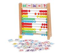 minkissy 1 Set Abaco Legno per Perline Colorate e Carte Numeriche Didattico per Insegnare e Matematica età Prescolare per Apprendimento