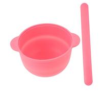 minkissy 1 Set Ciotola Di Crema Depilatoria Scrubber Facciale Grasso Fodere in Fusione Di Cera Strisce Tazza Per Con Cannuccia Scalda Cera Ciotole Rosa Gel Di Silice Riutilizzabile