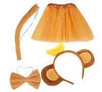 minkissy 1 Set Costume Cosplay Scimmietta con Cerchietto Orecchie Animali Gonna Tutu per Feste Tema Halloween e Foto