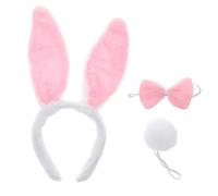 minkissy 1 Set Di Cerchietti Con Orecchie Da Coniglio Decorazioni Per Feste Copricapo Grigio Per Feste Incluso Costume Da Coniglio Per Coda Da Coniglio Ballo Di Fine Anno Costume Da