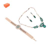 minkissy 1 Set Di Collana Verde Orologi Delicati Per Donne Collana Orologio Meccanico Per Donne Gioielli Verdi Bigiotteria Verde Gioielli Da Sposa Gioielli Da Damigella