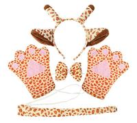 minkissy 1 Set fascia giraffa agitarsi costumi oggetti di scena di Halloween catena Cerchietto giraffa Accessori costume giraffa code di animali fascia per orecchie animali peluche corto.