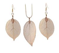 minkissy 1 Set Foglia e Collana Design Creativo per Ragazze Accessori Dorati