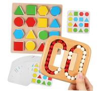 minkissy 1 Set Puzzle Geometrici Legno per Anziani Giochi Attività per Stimolazione Della Memoria e Interazione