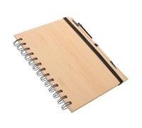 minkissy 1 Set Quaderno in Pelle Di Bambù Notebook Per Il Journaling Taccuino Per Riunioni Di Lavoro Quaderno Per Appunti Quaderni Per La Scuola Di Bambù Beige Acciaio Inossidabile