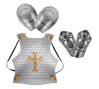 minkissy 1 Set Set di armature per vera armatura giocattolo di armatura di plastica armatura falsa giocattolo dell'armatura eseguire l'armatura Silver