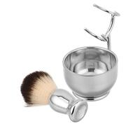 minkissy 1 Set Set Di Pennelli Da Barba Catena a Mano Portacandele Alla Moda Superficie Smaltata Portachiavi Di Coppia Cornici Per Foto Da Parete Cornice Rasoi Silver Acciaio Inossidabile
