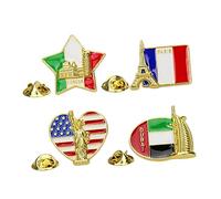 minkissy 1 Set Spilla Bandiera Bandiere Spille Piccolo Bandiera Smaltata Perni Della Bandiera Toppa Smalto Arredamento Distintivi A Forma Di Spilla Nazionale Lega Di Zinco 4 Pezzi