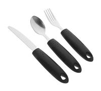 minkissy 1 Set stoviglie anti-shake per anziani argenteria ponderata argenteria per disabili pedana piattaforma cucchiaio forchetta utensili adattivi portatili plastica Riutilizzabile