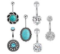 minkissy 1 Set zircone torite navel Piercing kit gonfiarsi ornamento dell'ombelico anelli fibbia accessori per l'ombelico unghie dell'ombelico Acciaio inossidabile