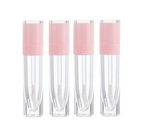 minkissy 10 Pezzi Tubo Vuoto Di Lucidalabbra Tubi Lucidalabbra Sfusi Succoso Bottiglia Rivestimento Tubi Labiali Tinta Labbra Pennello Posteriore Per Applicatore Di Crema Kit Rosa Plastica