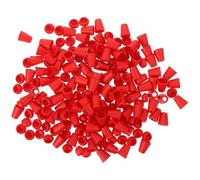 minkissy 100 Pezzi Fermacorda per Cordoncini, Accessori Plastici Rossi | Blocco per Estremità di Corda, Uso in Negozi Artigianali e Capi, Pezzo Versatile, Rosso