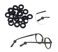 minkissy 10paia Fermacolori in Silicone Per Aste Occhiali Antiscivolo Rotondo e Comodo Adatto Quasi Tutti i Tipi Occhiali Nero