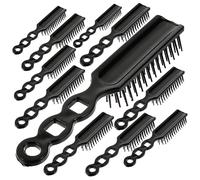 minkissy 12 Pezzi Pettine per lo styling dei ricci coda pettini setola massaggiatore cuoio capelluto scalp massager spazzole per in plastica spazzole per femminili pp Black