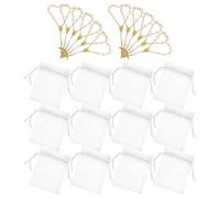 minkissy 12 Set Braccialetti Rosario Portatili con Perline e Croce Finta Oro Bianco 7x9cm, Braccialetto di Preghiera per Battesimo, Comunione e Matrimonio, Accessorio Religioso Benedizione