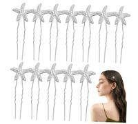 minkissy 12Pcs Pin Per Sirena Accessori Per Nastri Scrunchie Stella Fermagli Per Conchiglia Da Sposa Elegante Per Lo Styling Dei Stella Strass Perni Di