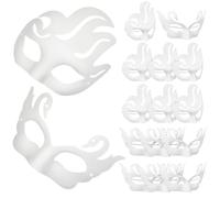 minkissy 16 Pezzi Maschere Bianche Fai da Te in Cartapesta, Facili da Decorare e Dipingere, per Eventi Cosplay e Feste di Halloween