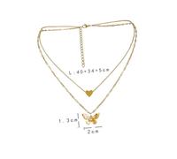minkissy 1Pezzi Plated Titanium Steel Heart Pendant Necklace Elegant Layered Design For Women Present For Various Occasions